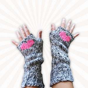 ARM WARMERS | Hand-Knitted Sleeve Style | Cozy Wool Blended Yarn | Layering Accessory | Handmade Unique Gift | Hand Embroidered Heart