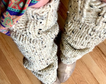 Chunky Knit Leg Warmers | Long, Lean, Cozy Handmade Winter Knits for Dance, Layering & Cold Weather Style, Over the Knee Socks