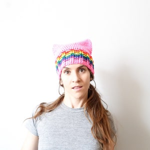 Pink Pussyhat Project, Rainbow Pride, Women's March, Planned Parenthood Donation, Girl Boss, Political Art, Cat Hat Pattern, Blue Wave image 5