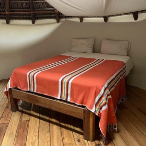 Copriletto messicano copriletto king size rosso, copriletto messicano Alegría e Oaxaca morbida coperta king size per letto