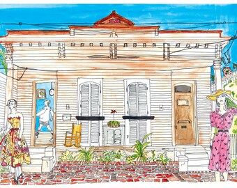 New Orleans Architecture Scene with Full Color (Digital Prints)