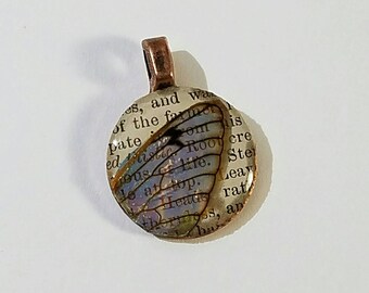 Real Cicada Wing Penny Pendant-Iridescent