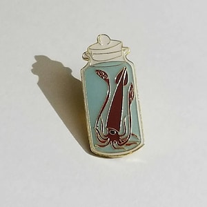 Squid in a Jar Enamel Pin