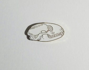 Raccoon Skull Enamel Pin