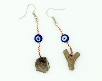 Nazar and Fossil Earrings