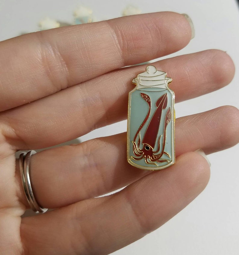 Squid in a Jar Enamel Pin image 4