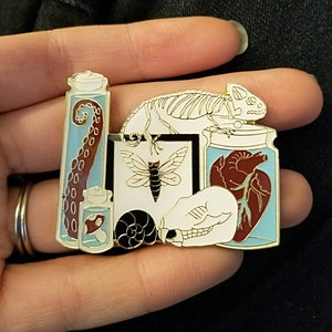 Cabinet of Curiosities Enamel Pin with Heart image 3