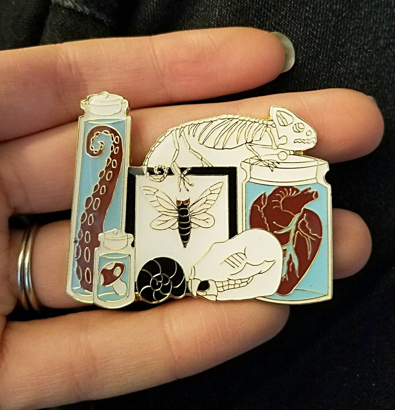 Cabinet of Curiosities Enamel Pin with Heart image 3