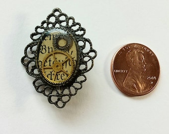 Small Steampunk Clockwork Brooch