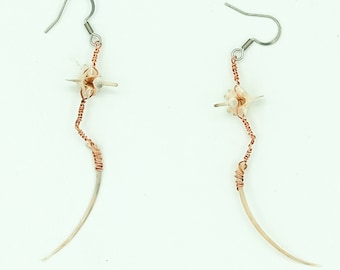 Rattlesnake Vertebrae and Rib Earrings