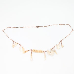 Teeth Charm Necklace with Denture Teeth Centerpiece