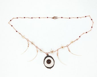 Rattlesnake Bone and Eye Necklace