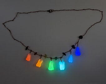 Rainbow Glow in the Dark Teeth Necklace