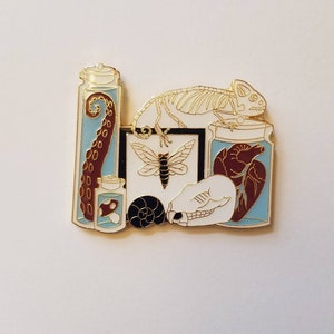Cabinet of Curiosities Enamel Pin with Heart