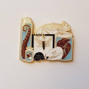 Cabinet of Curiosities Enamel Pin with Heart image 1