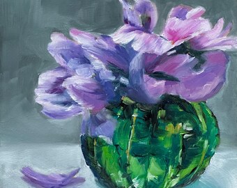 銅の花瓶のダリア - ポール・ゴーギャン手描きの油絵複製、静物画の