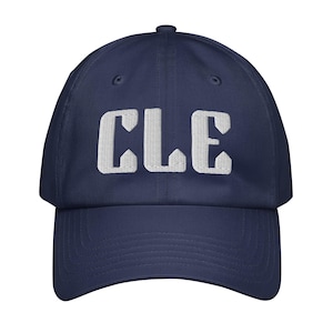 CLE Cleveland Baseball Hat, Baseball Cap, Navy Snapback, Baseball Fan, Ohio Baseball Fan Gift, Gift, Mom Gift, Dad Gift, Kids Gift