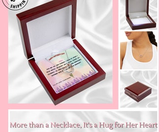 Mother's Day, Personalized Necklace & Custom Message Card – A Unique Gift for Her, Mom, or Any Special Occasion With Leather Box