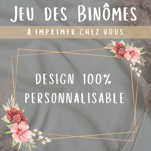 Jeu des binômes 100% personnalisable | Animation de mariage en français