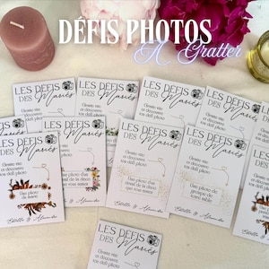 Tickets de défi photo des mariés | Animation mariage originale