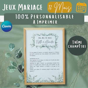Customizable wedding game: 12 months game
