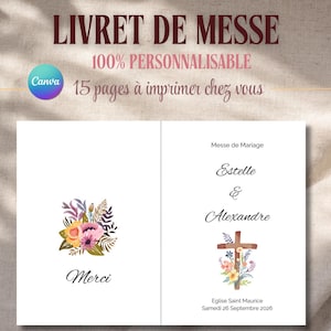 Watercolor wedding mass booklet | Ceremony booklet