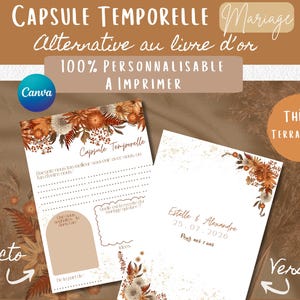 Capsule temporelle mariage terracotta | Alternative au livre d’or