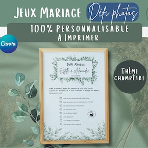 Customizable Wedding Game: Photo Challenge