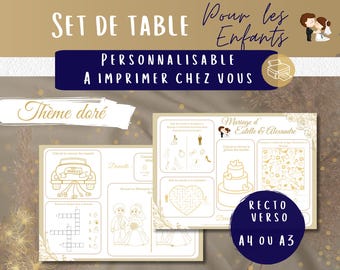 Kinderactiviteit/kleurplaat placemat | Gouden bruiloft