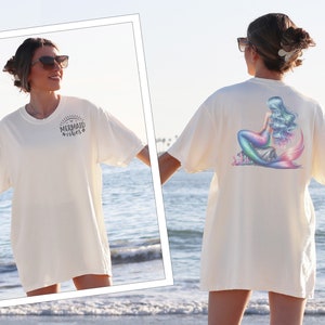 Mermaid Vibes Graphic T-Shirt (Var 6)Unisex Comfort Colors 1717, Perfect for Beach Lovers, Summer Lovers, Ocean Lovers, Front & Back Design
