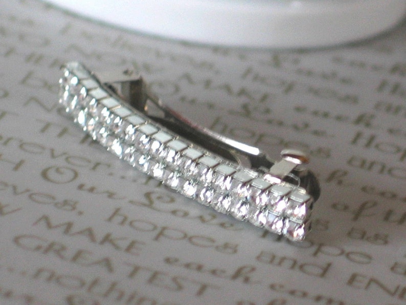 Wedding Hair Barrette, Wedding Hair Accessories, Simple Glam Swarovski Crystals, Set of 2 image 3