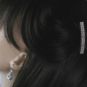 Wedding Hair Barrette, Wedding Hair Accessories, Simple Glam Swarovski Crystals, Set of 2 image 4