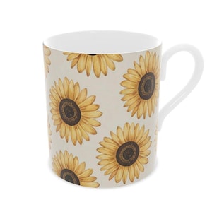Vintage Style Sunflowers Fine Bone China Mug