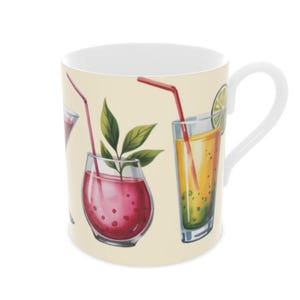 Vintage Style Cocktail Lover&#39;s Mug - Bone China Mug