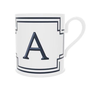 Elegant Monogram &#39;A&#39; Fine Bone China Mug - Custom Initial Cup