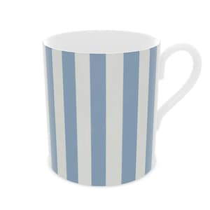 Elegant Blue & White Stripes Fine Bone China Mug