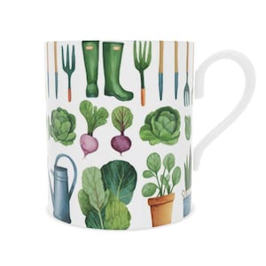 Vintage Style Garden Lover&#39;s Mug, Fine Bone China Gift