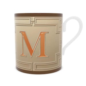 Personalised Fine Bone China Mug with Alphabet M Design