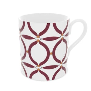 Elegante taza de porcelana fina roja de Mónaco de diseño