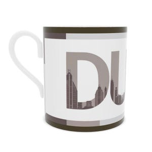 Vintage Dubai Cityscape Mug - Fine Bone China Tea Cup