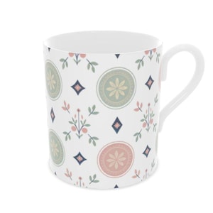 Vintage Chic Fine Bone China Mug - Floral Design