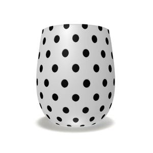 Handcrafted Black and White Spots Water Glass - Modern Drinkware