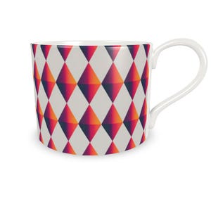Designer Harlekin Fine Bone China Kaffeetasse in lebendigen Farben