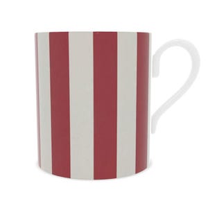 Elegant Red Stripes Fine Bone China Mug