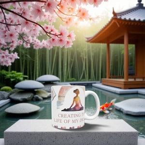 Das Leben meiner Träume erschaffen - Bone China Inspirational Tasse