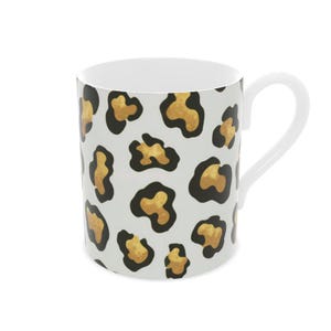 Exquisite Fine Bone China Mug with Leopard Pattern