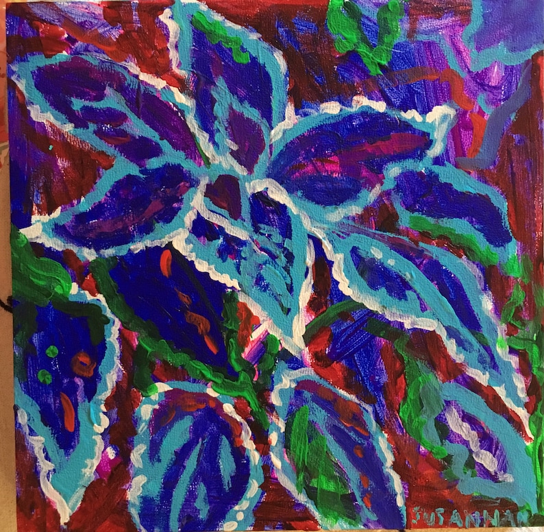 Coleus Original Acrylic Painting 100 Flowers in 100 Days 45