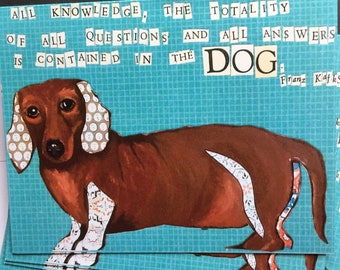 Wonder of Dogs Quote With Dachsund  Single Notecard