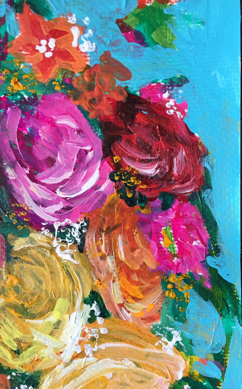 Mostly Roses Original Acrylic Painting 100 Flowers in 100 Days Etsy