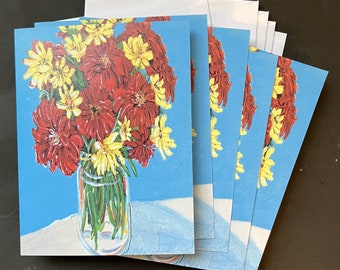 Garden Fire Note Card Set from Original Painting